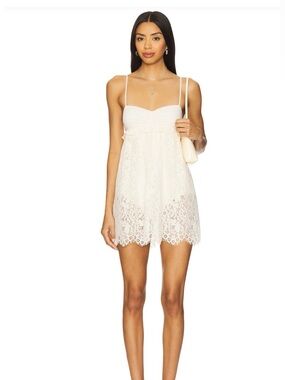 AFRM Cream Lace Mini Dress